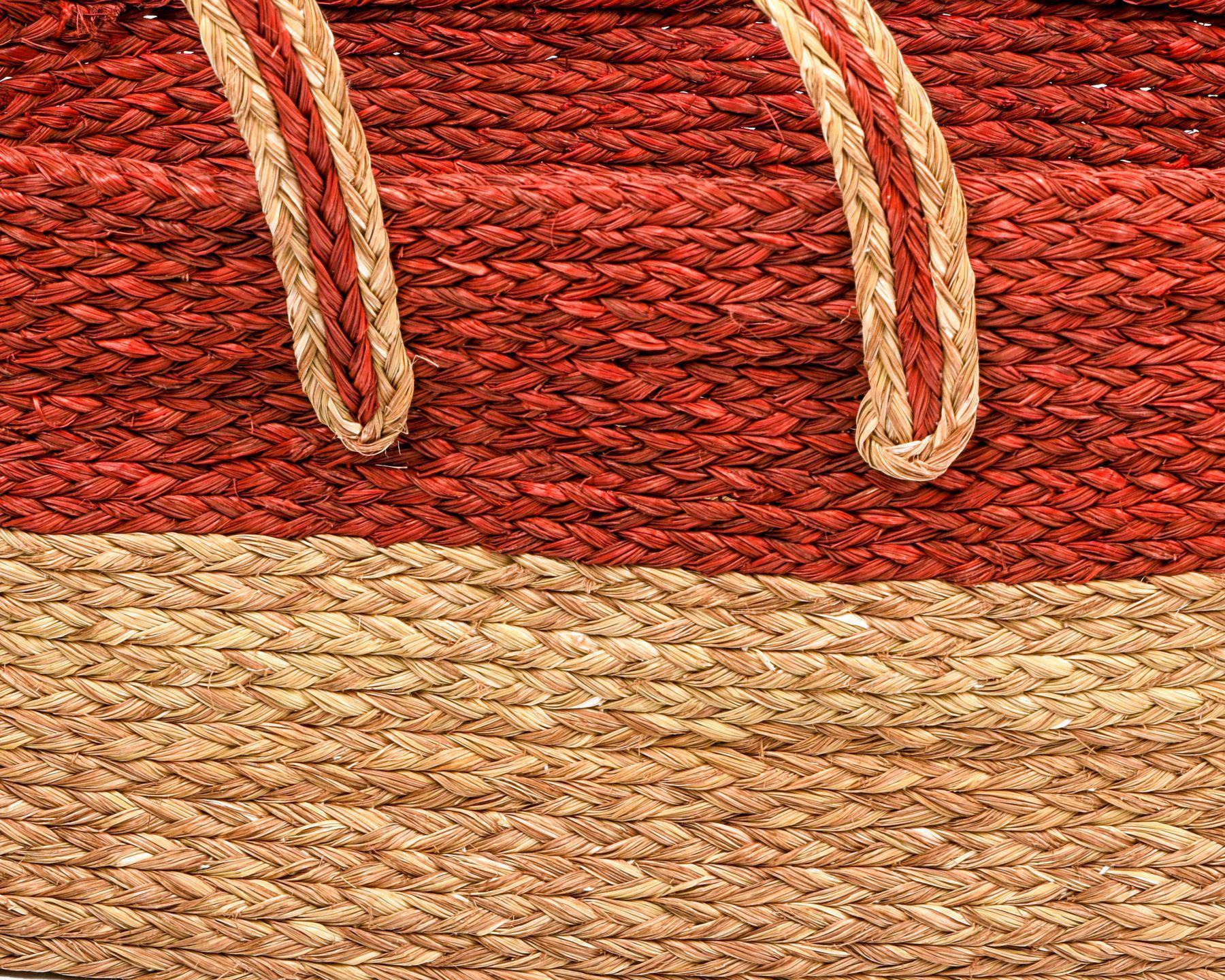 Handmade Braided SABAII GRASS DUAL TONED UTILITY TOTE BAG