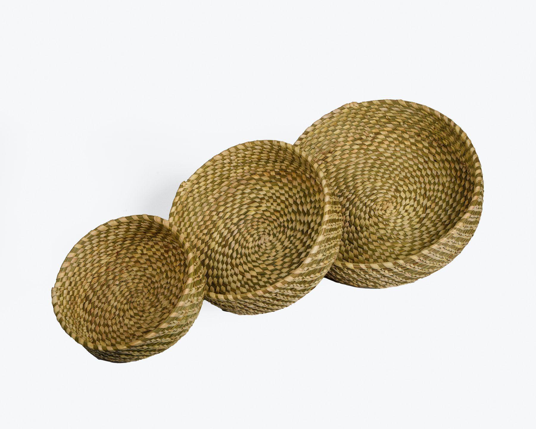 Handmade Braided SABAII GRASS ROUND MULTI- UTILITY BASKET
