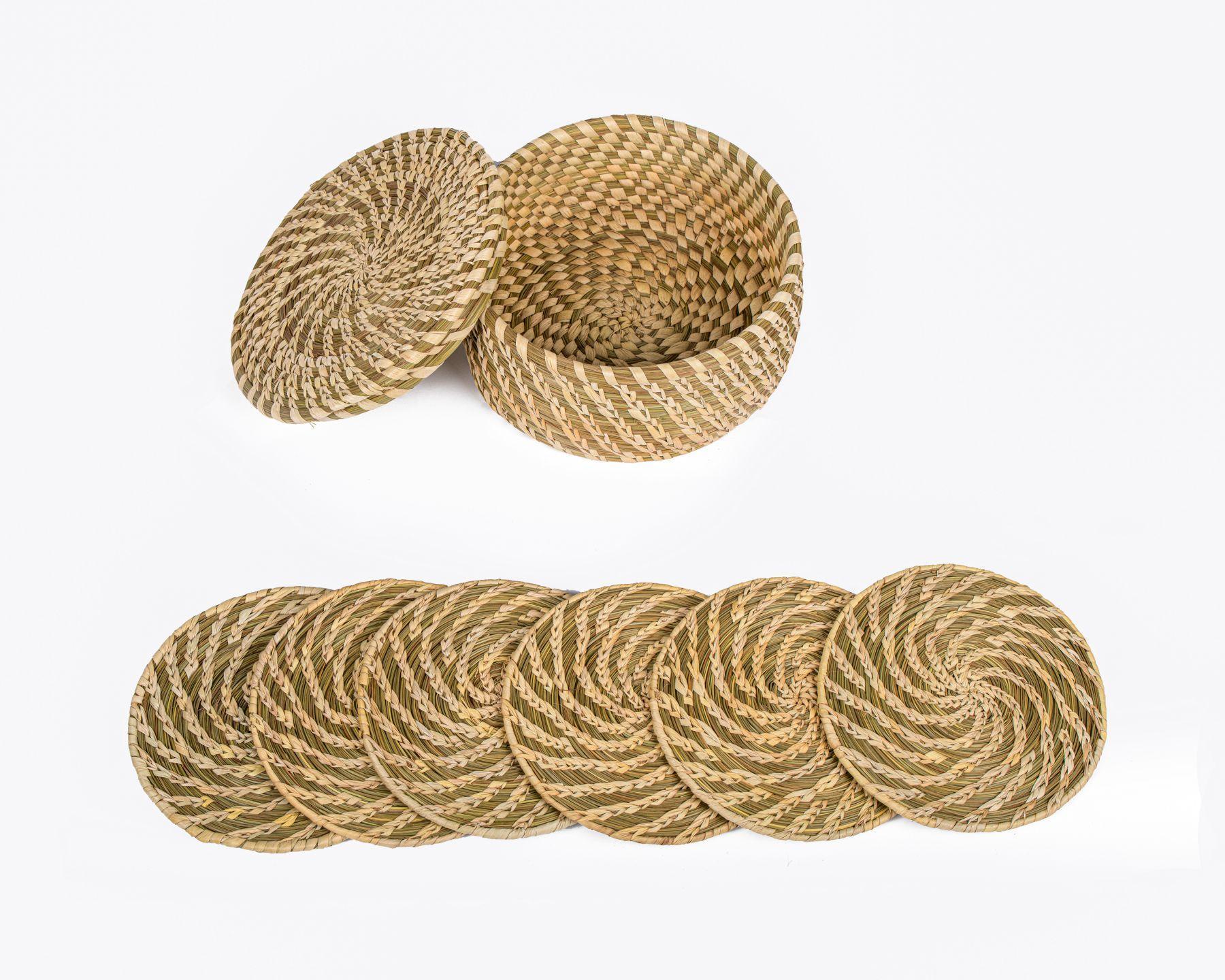 Handmade Braided Sabaii Grass Tea Coaster