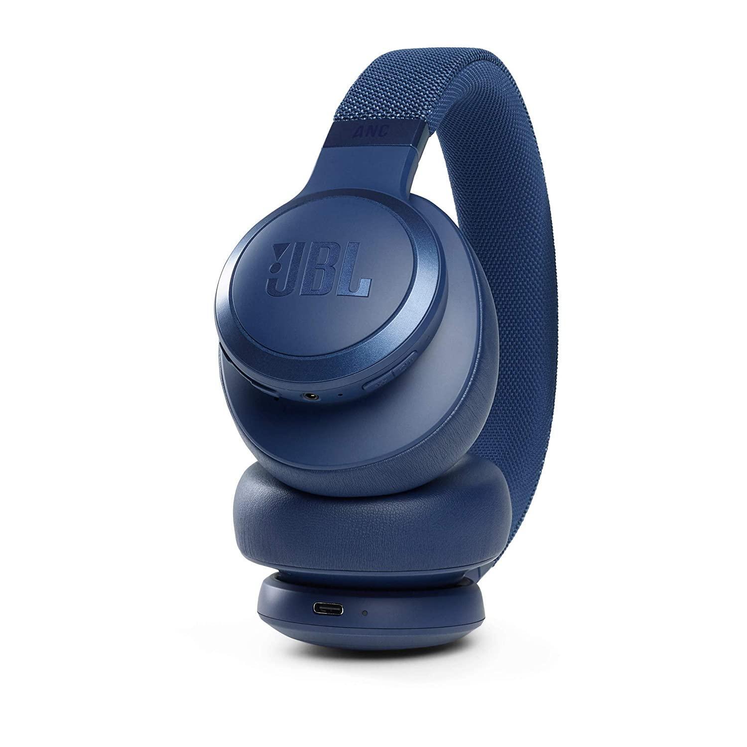 JBL Live 660NC, Smart Adaptive Noise Cancelling Headphones with Mic,JBL Signature Sound, Auto Play & Pause, Dual Pairing & AUX (Blue)