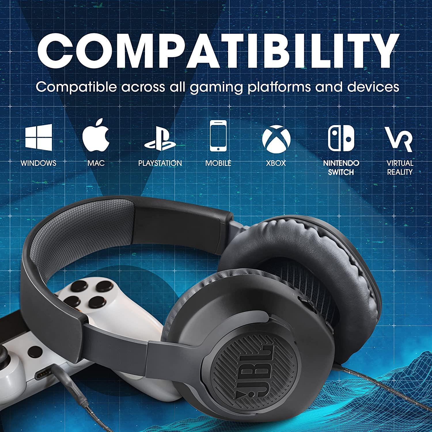 JBL Quantum 100P Console  Wired over-ear gaming headset with a detachable  mic