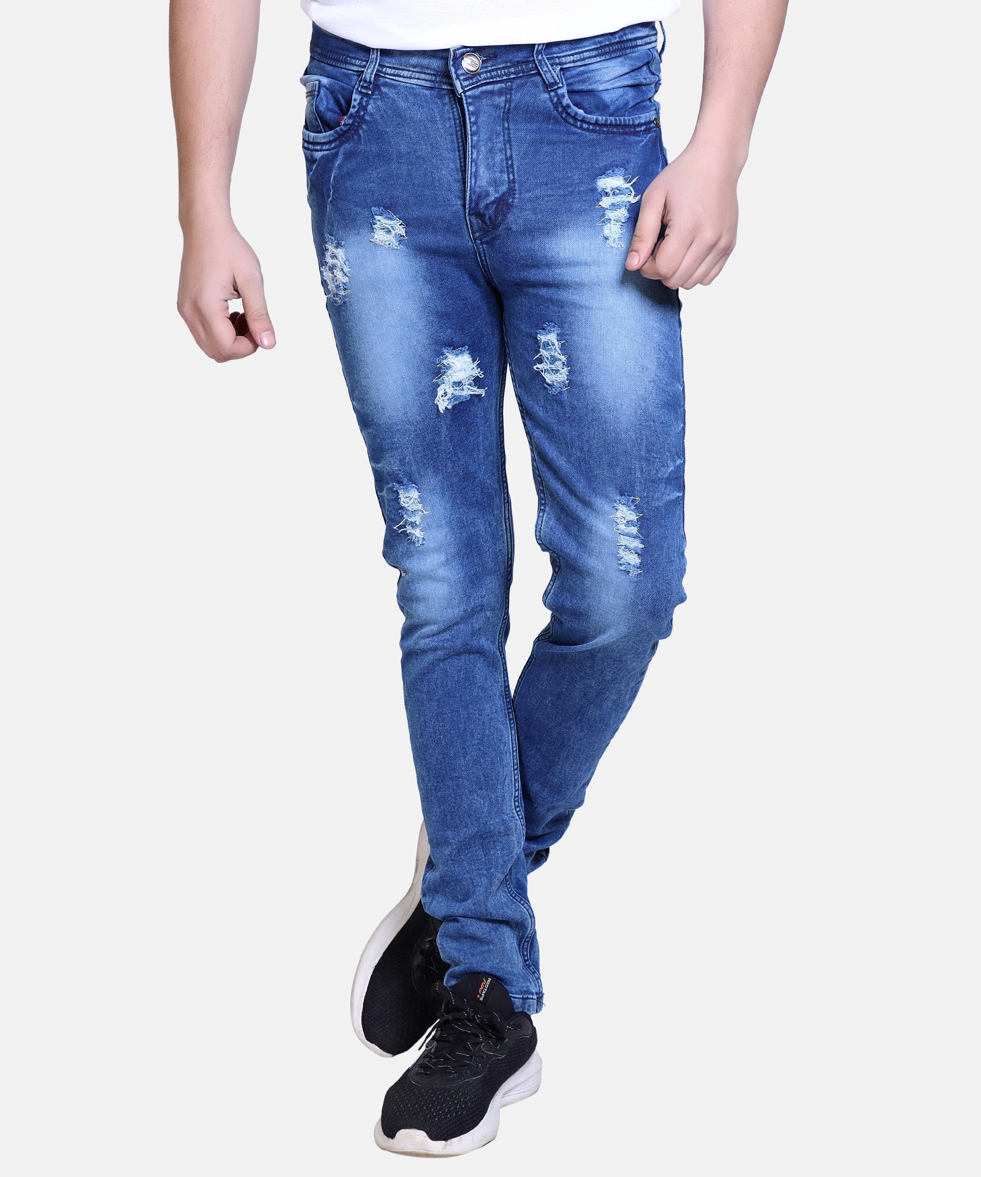 Men Regular Jeans Hard Wash-Dark Blue