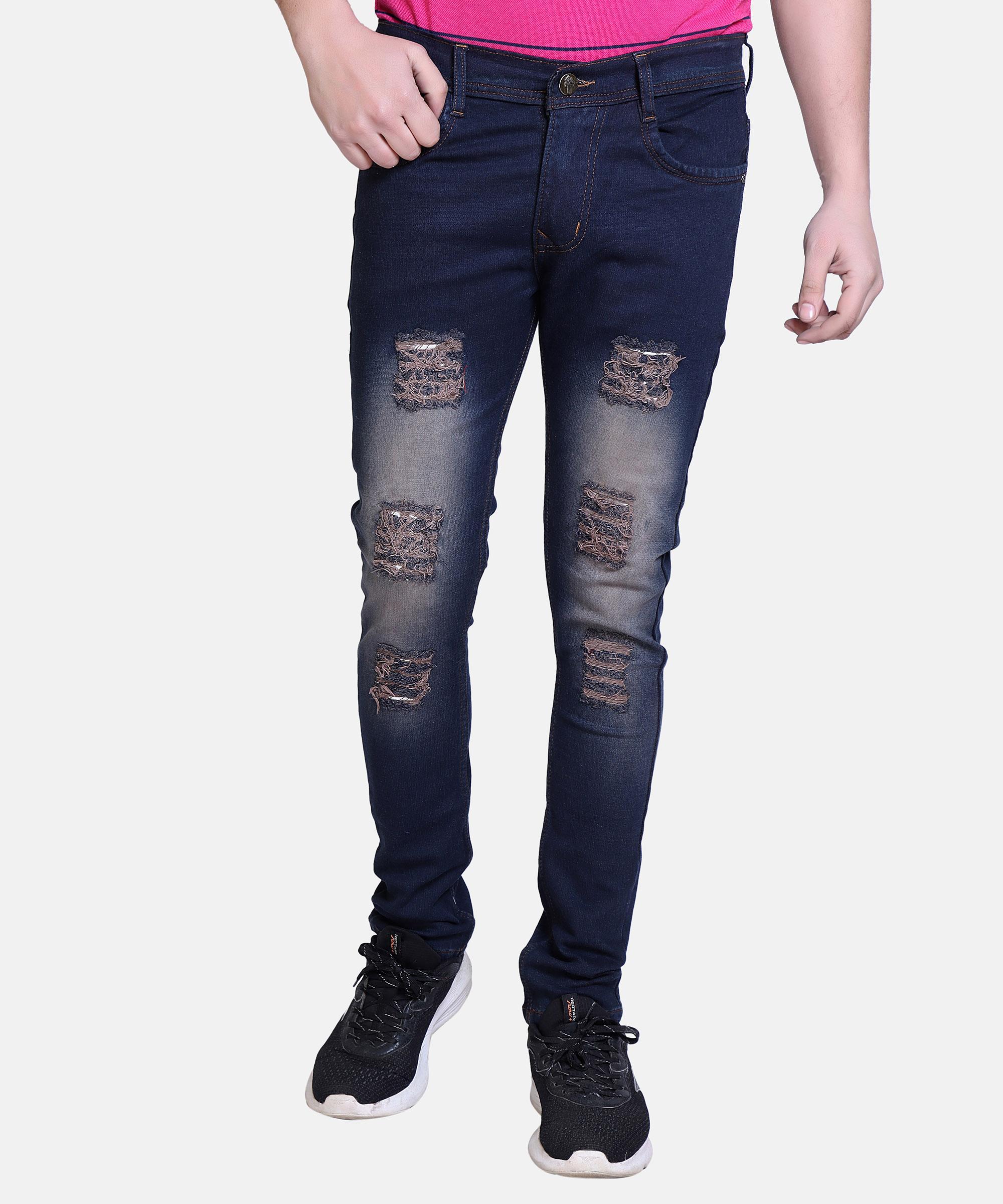 Men Regular Simple Jeans-Brown