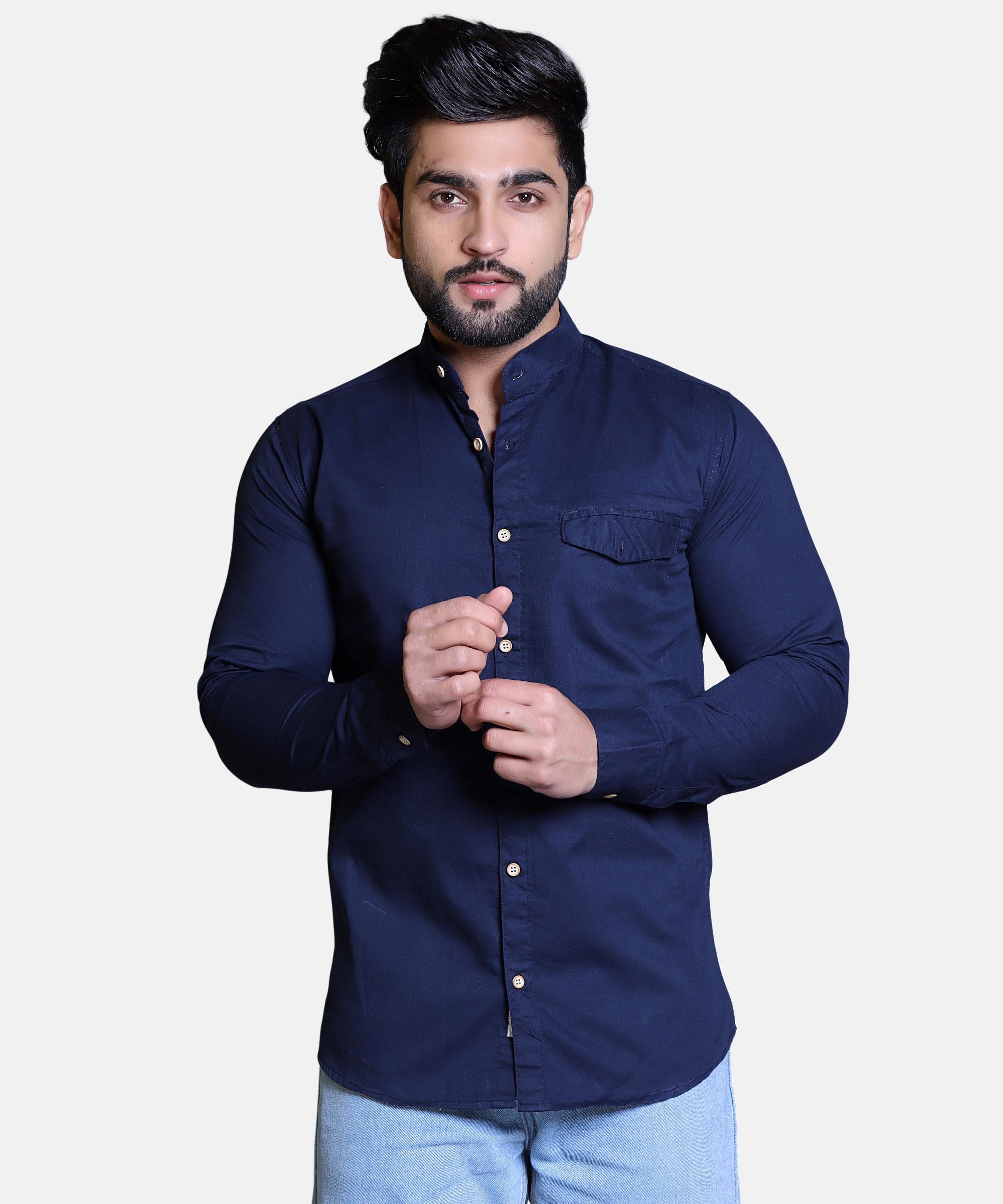 Men Shirt Full Sleeve – NAVY BLUE