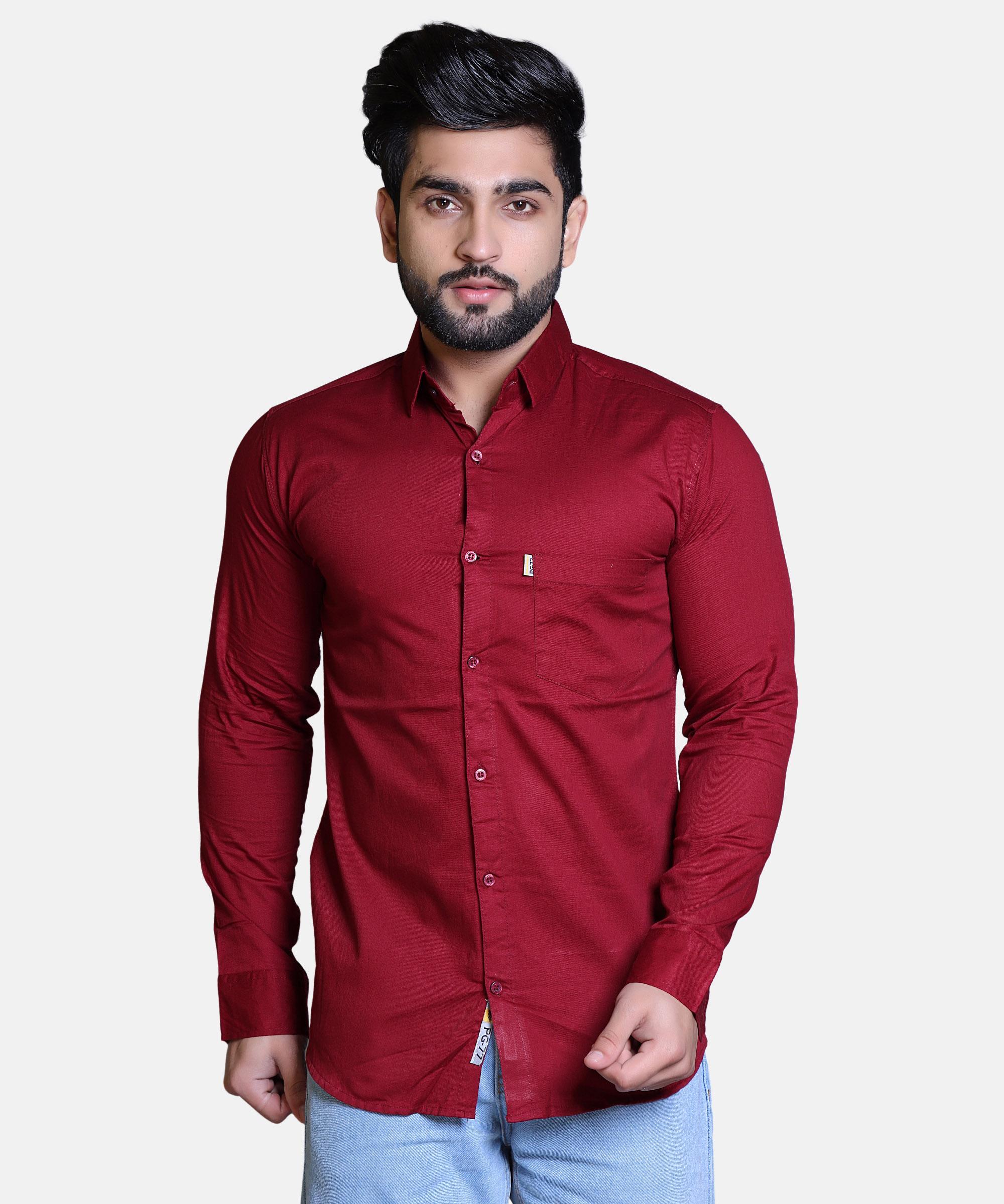Men Shirt Full Sleeve – MAROON