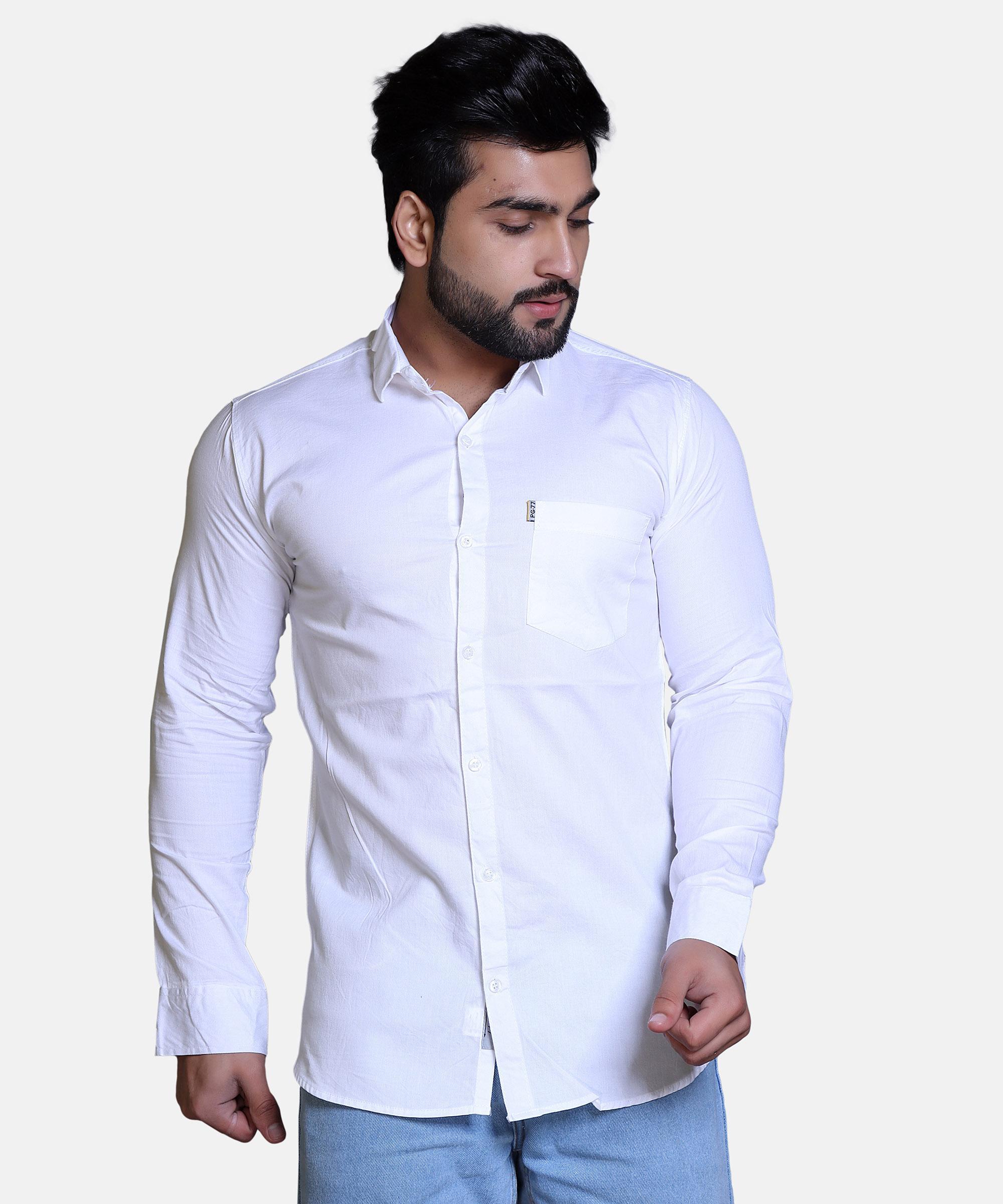 Men Shirt Full Sleeve –WHITE