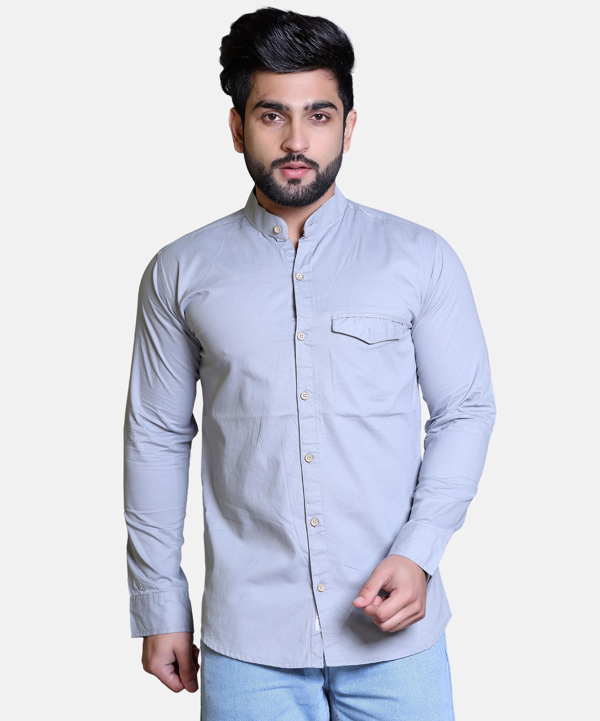 Men Shirt Full Sleeve – LIGHT GREY