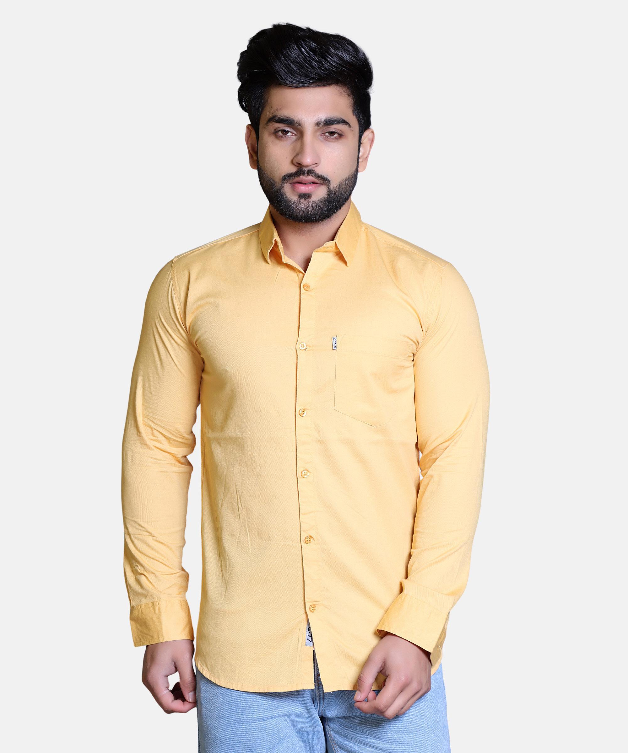 Men Shirt Full Sleeve – YELLOW