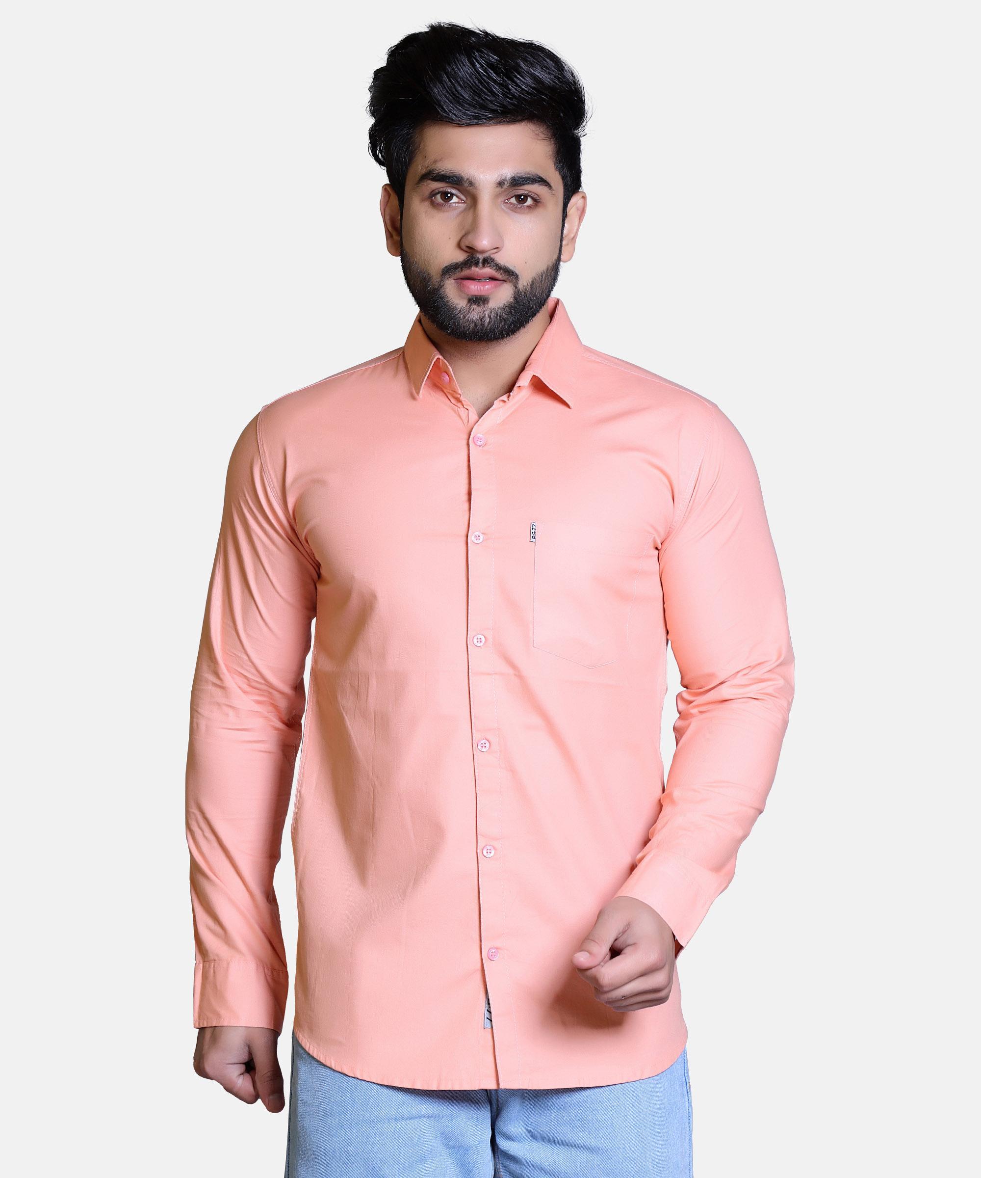Men Shirt Full Sleeve – PEACH