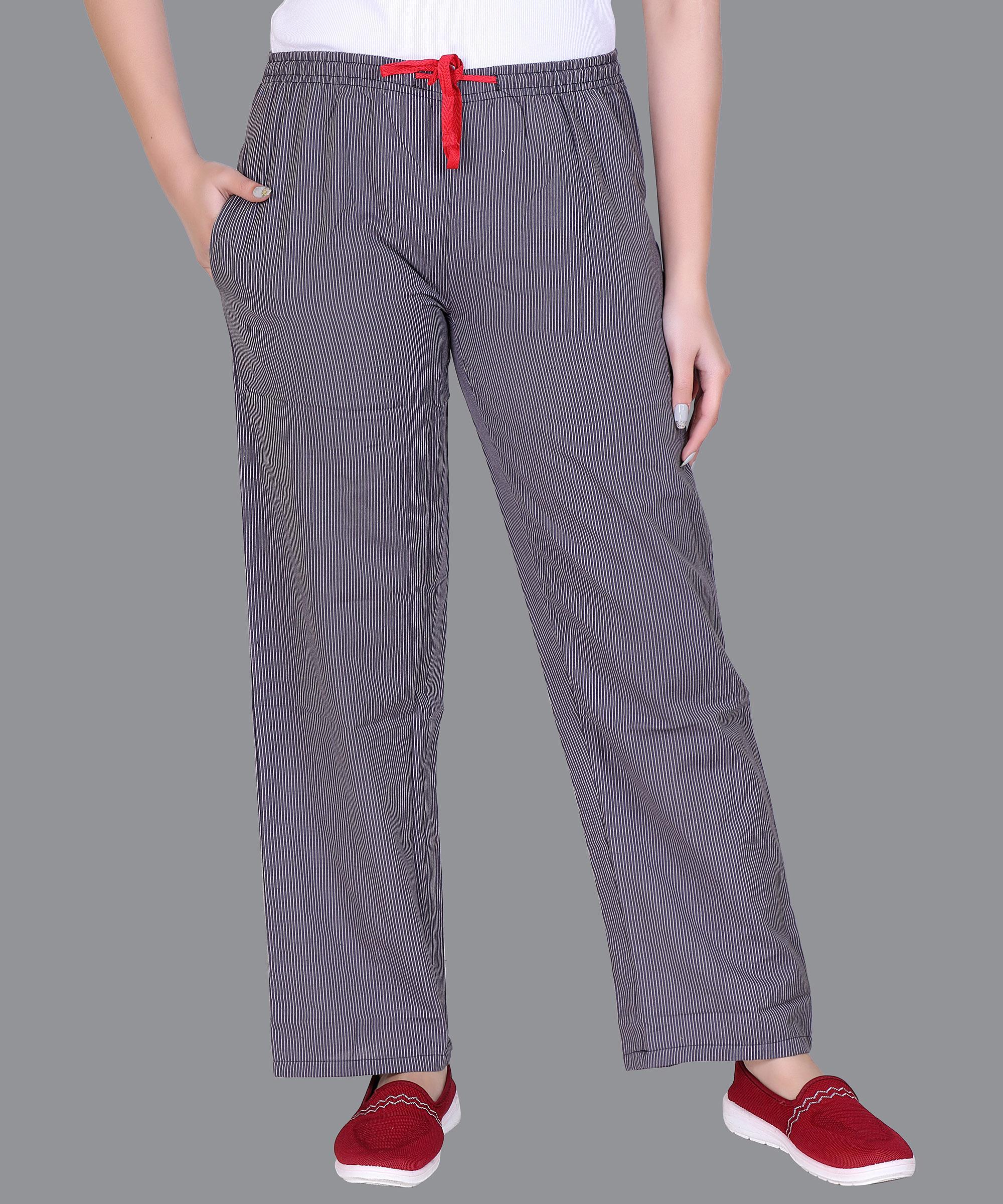 Women Pajama – DARK GREY STRIP