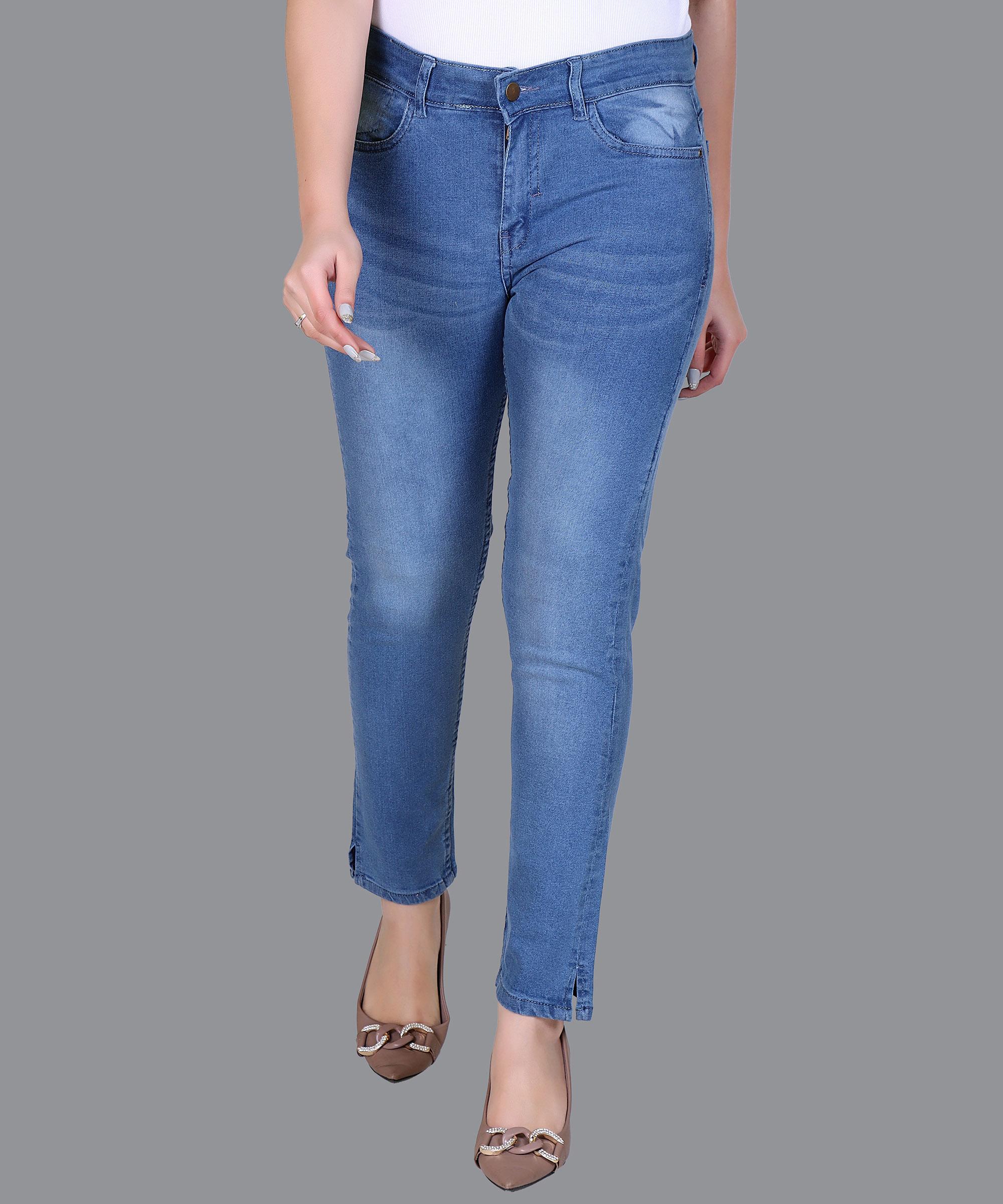 Women Jeans Solid – Sky Blue