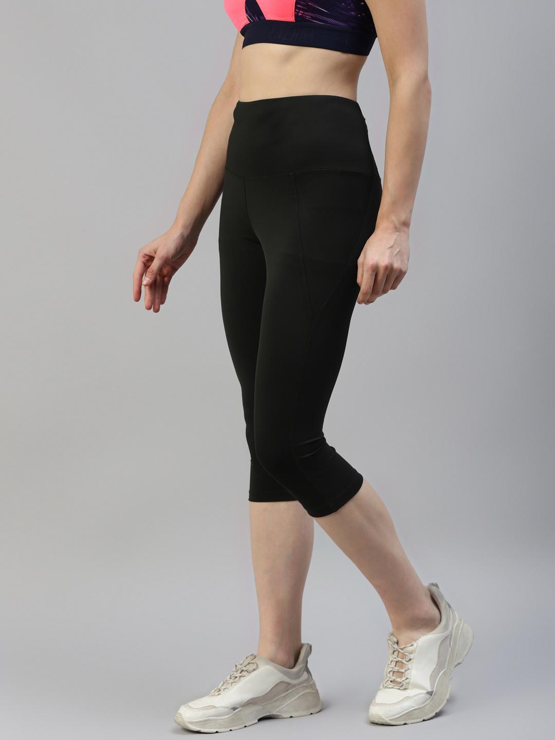 Women Olive Active Wear Capris