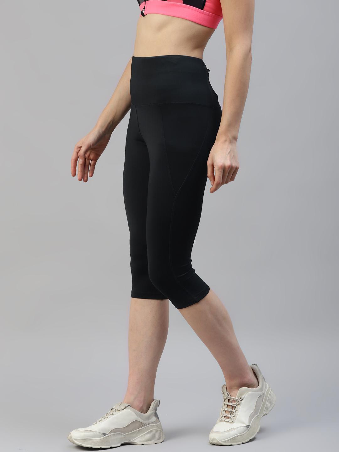Women Dark Grey Active Wear Capris