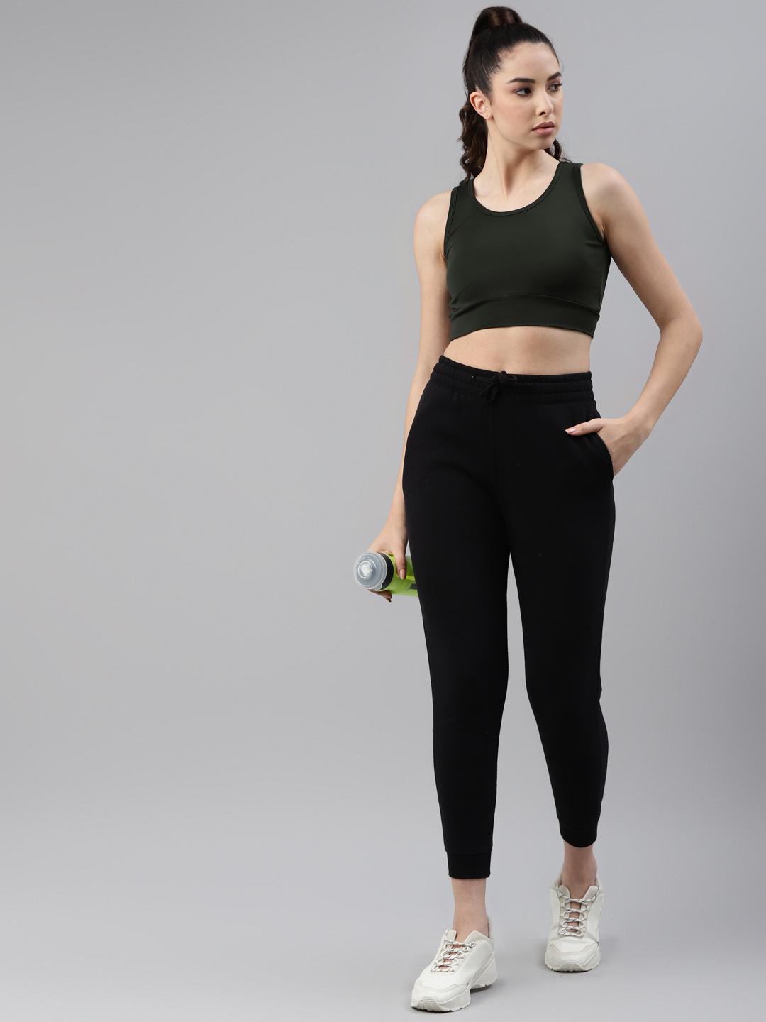 Women Lightly Padded Olive Crop Top