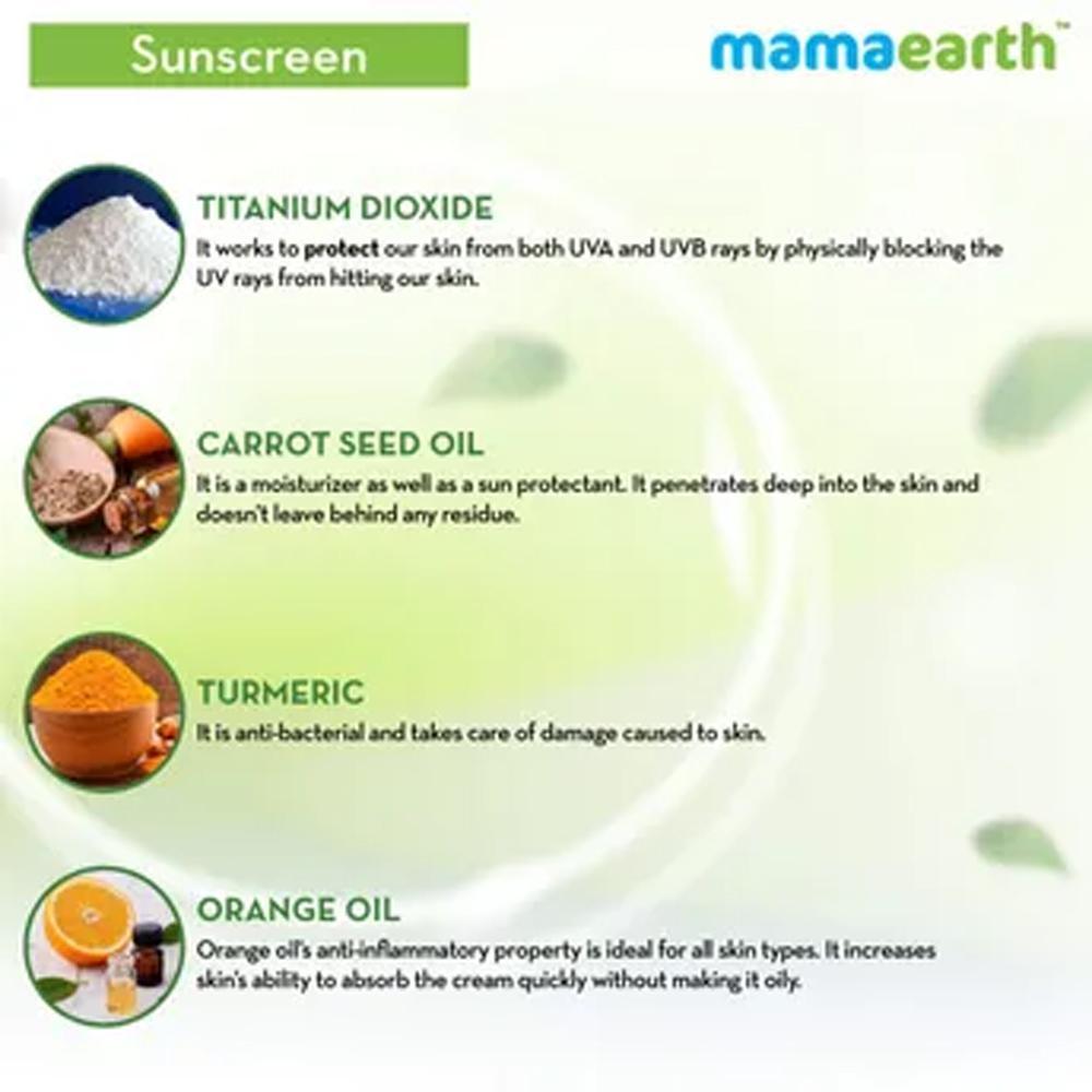 Mamaearth Ultra Light Indian Sunscreen SPF50 PA+++ With Turmeric & Carrot Seed
