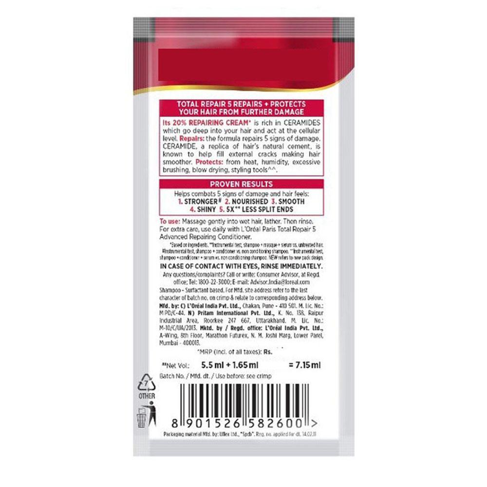 L'Oreal Paris Total Repair Hair Shampoo 7.5 ml (16 N)(Pack of 2)