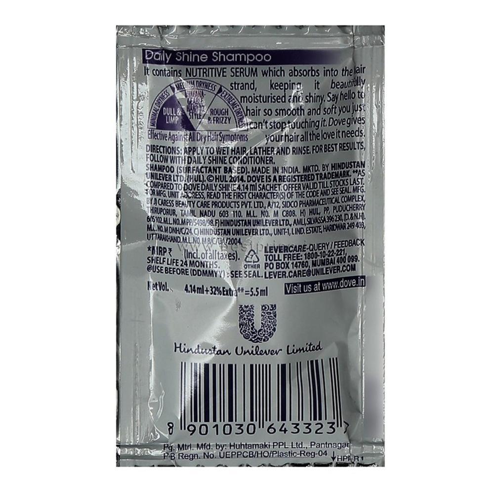 Dove Daily Shine Hair Shampoo 16 N (5.5 ml Each) (Pack of 2)