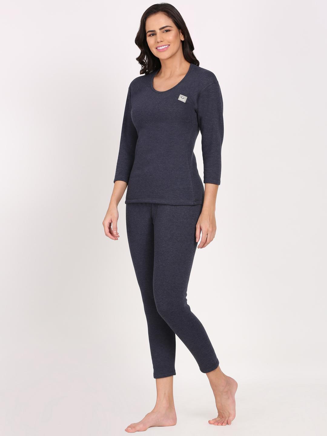 OOSHIN UK Womens Navy  Thermal Basic Set 