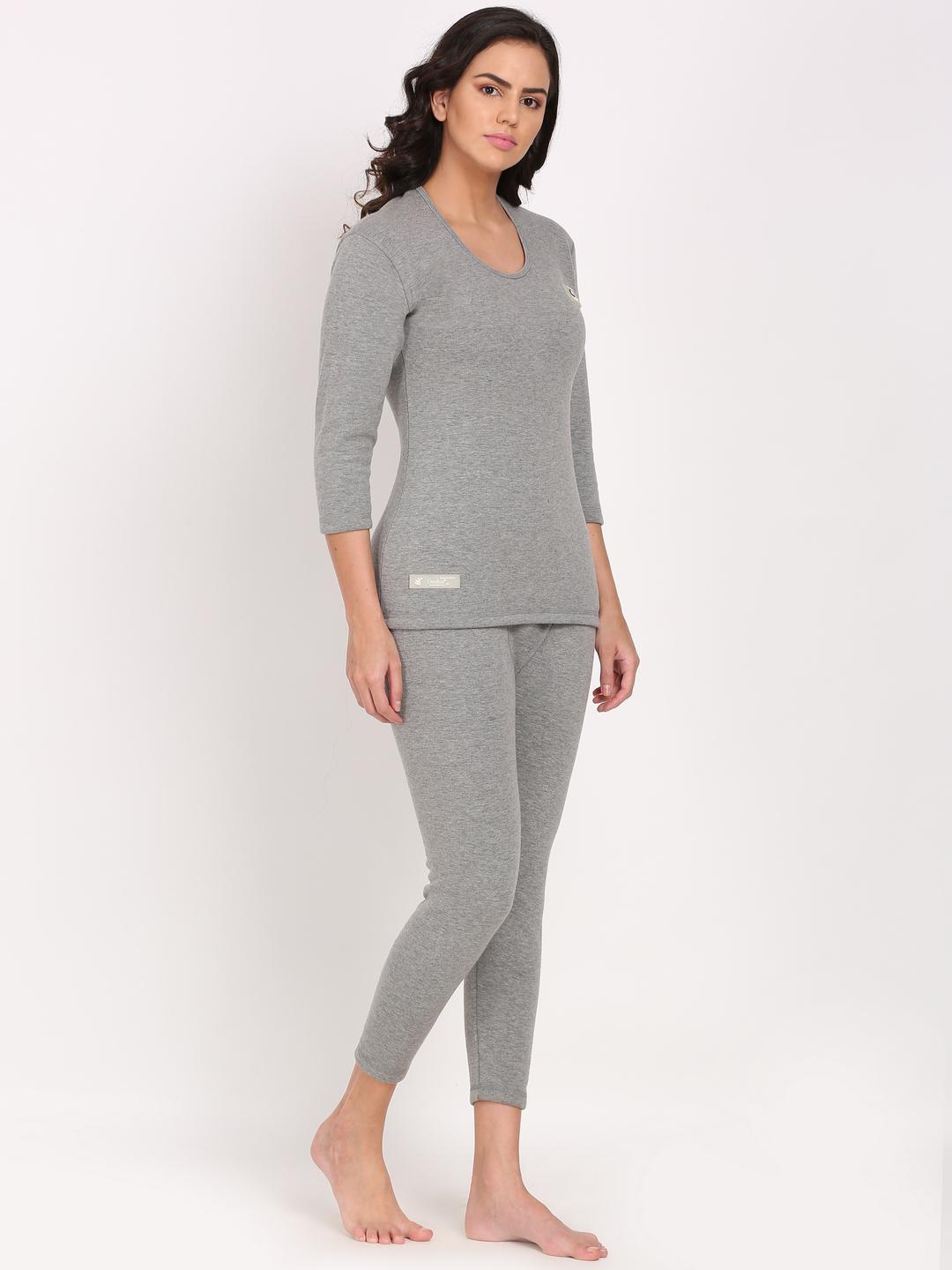 OOSHIN UK Womens Light Grey Thermal Gold Set