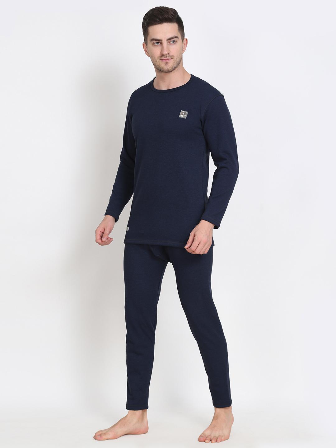 OOSHIN UK Mens Navy Thermal Signature Set