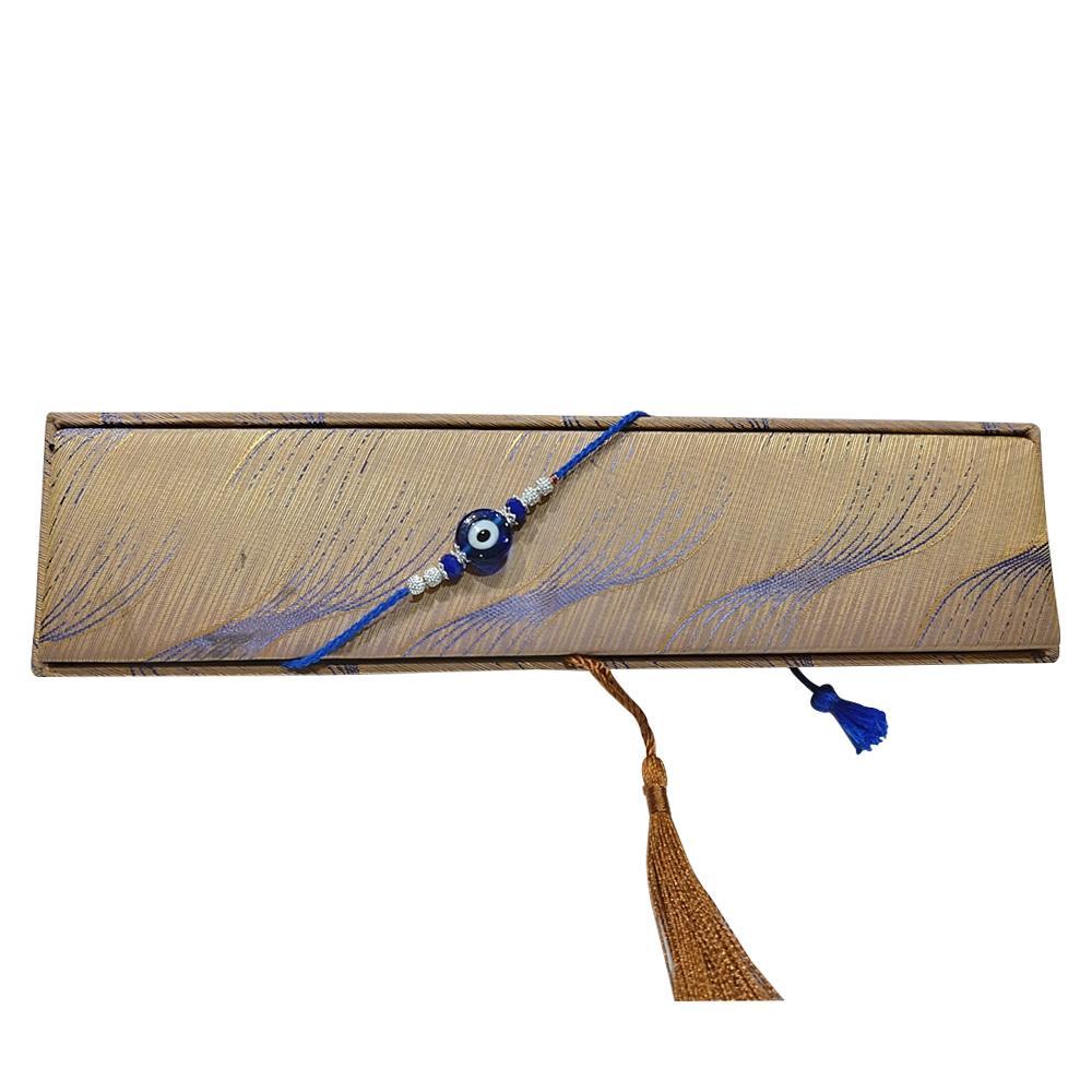 Rakhi with Evil eye design and blue stone beaded design  Rakhi Raksha bandhan Designer Rakhi for Bhaiya (Pack of 12)