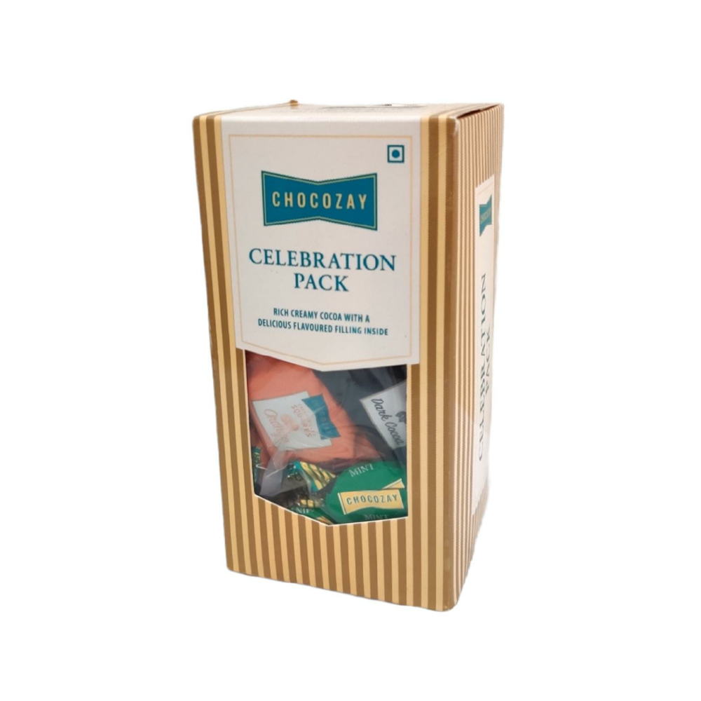 Festive Gift Hamper- Choc Coin Chocolate Gold, 168g|Chocozay Mix Flavor Chocolate Celebration Pack|Danimo TwistWafer Sticks Chocolate (468g)| FOX'S Fox Candy Fruits, 90g|Malkist Cheese Flavoured Cracker Biscuits 138gm|Coffee Joy Coffee Flavored Biscui