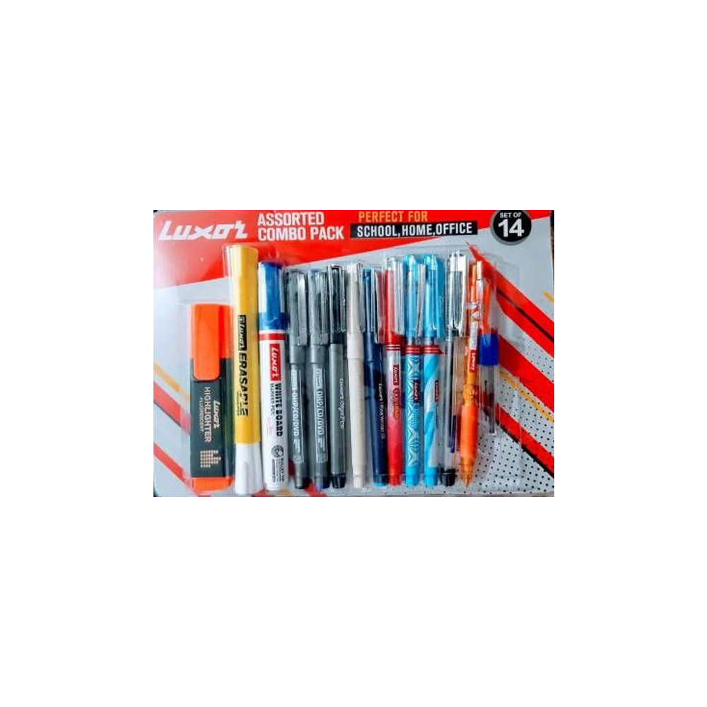 Luxor Assorted Combo Pack For School, Home & Office (Set Of 14)
