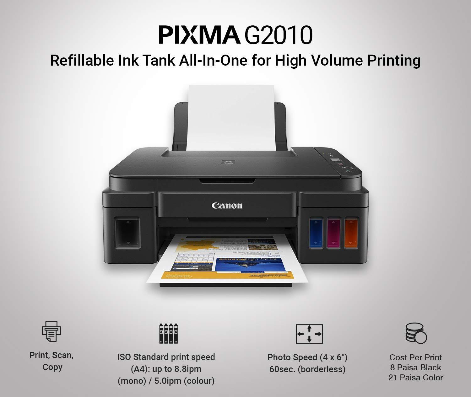 Canon Pixma G2010 All-in-One Ink Tank Colour Printer (Black) 