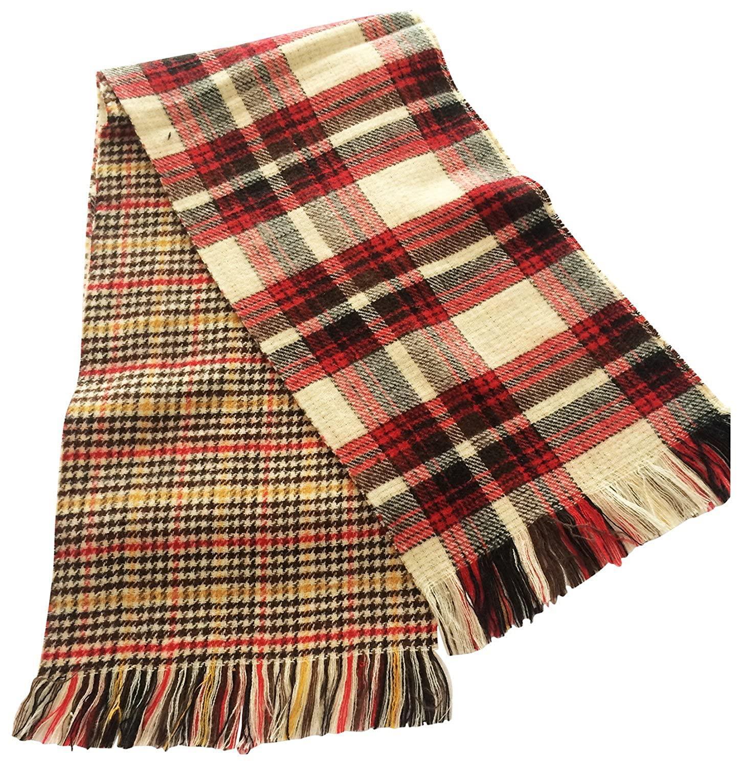 Graceway Unisex Reversible Muffler Pure Fine Wool, Soft, Warm, Comfortable, Multicolor With Design On Both Sides