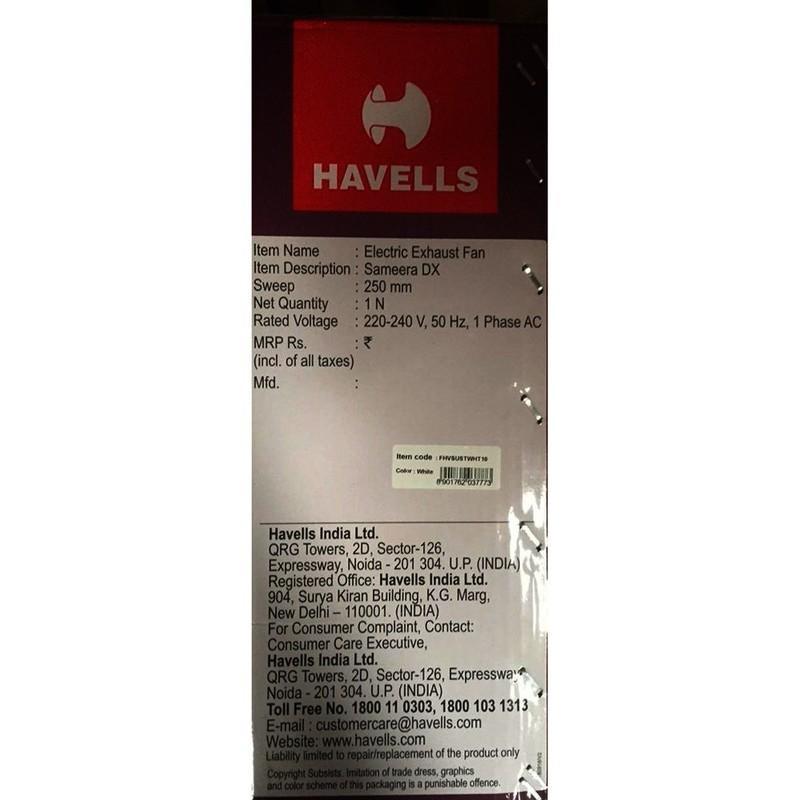 Havells Exhaust Fan Model Sameera, 25 cm, 1 N