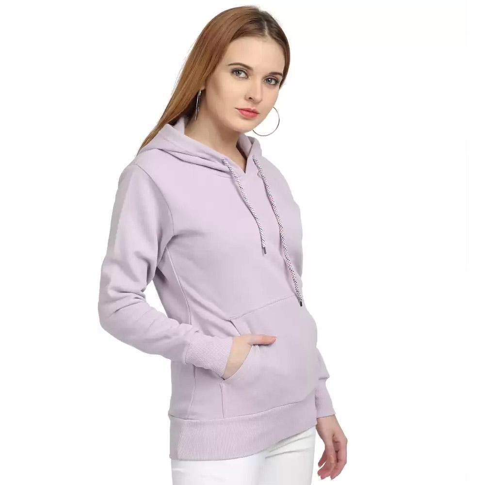 Companion Full Sleeve Solid Women Sweatshirt Lavender