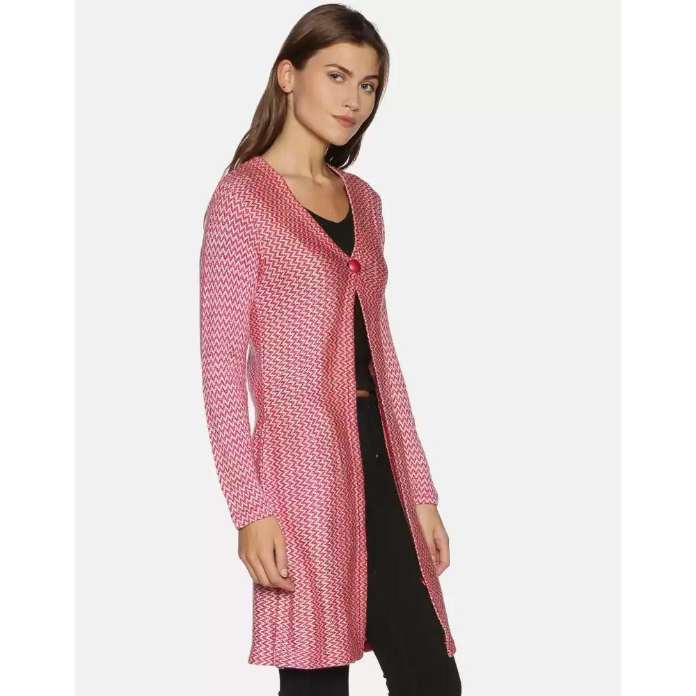 Companion Women Full Sleeve Pink Shrug