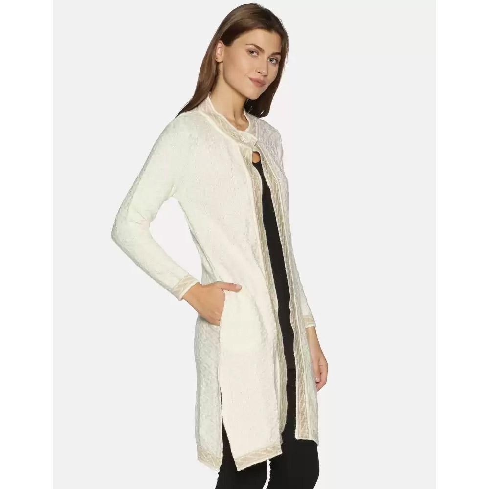 Companion Women Full Sleeve White Shrug