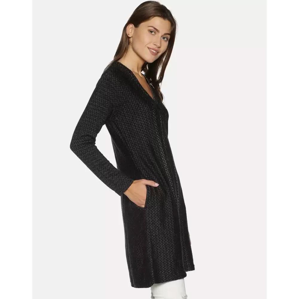 Companion Women Full Sleeve Black Shrug