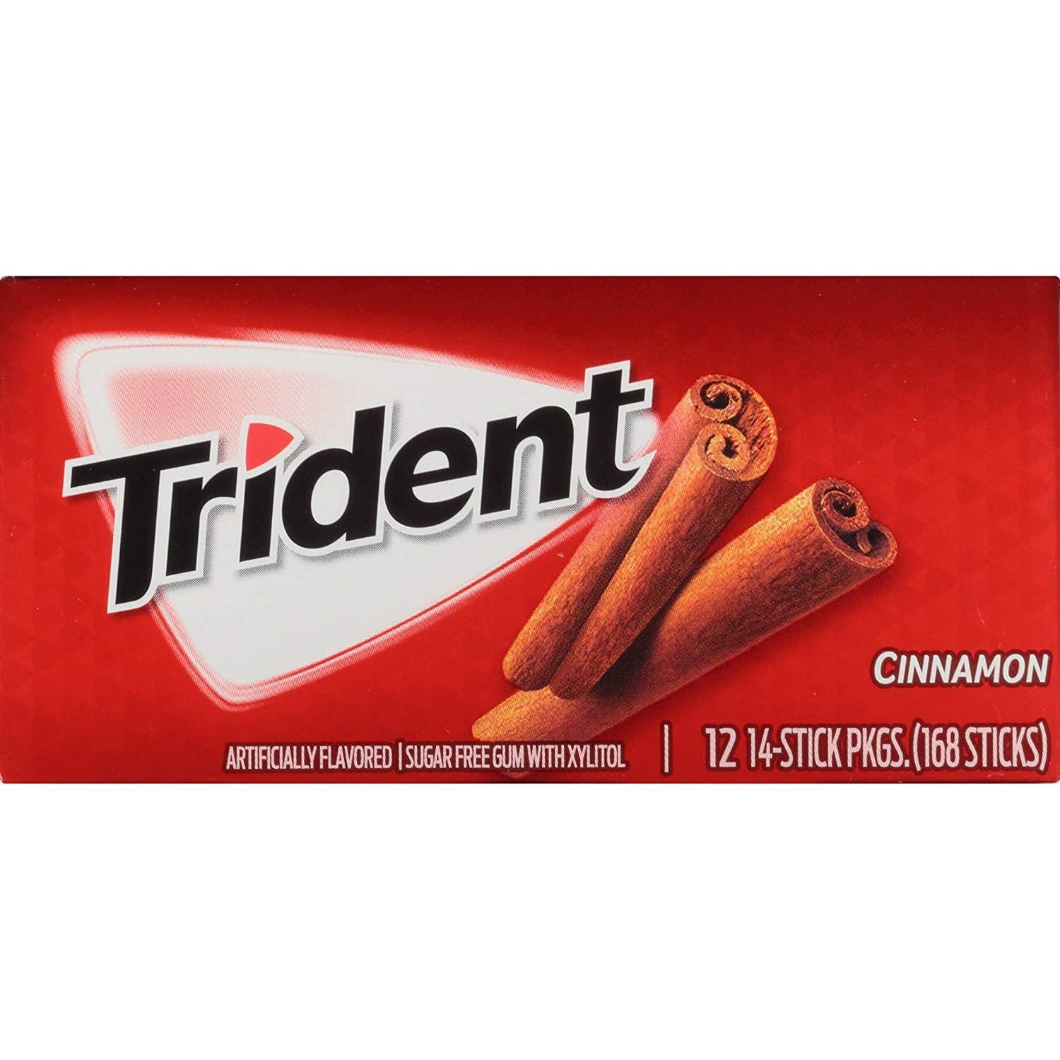 Trident Cinnamon Sugar Free Gum -12 Packs (168 Pieces Total)