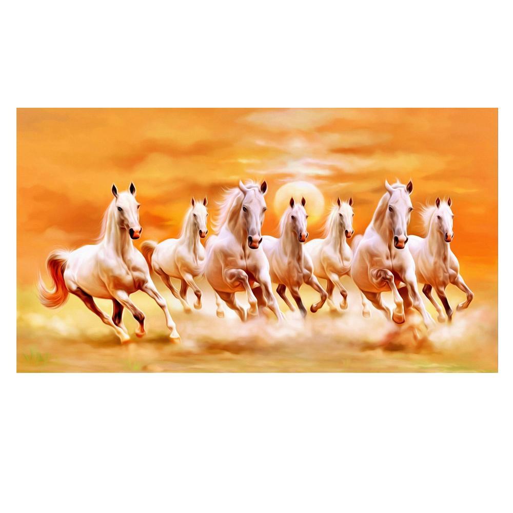 Running Horses Canvas Painting for home and office decor, unframed, printed on 100% cotton canvas base