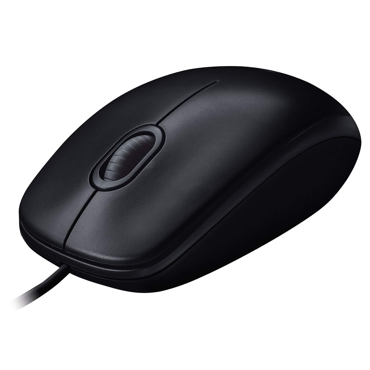 Logitech M90 Wired USB Mouse, 1000 DPI Optical Tracking, Ambidextrous PC/Mac/Laptop - Black 