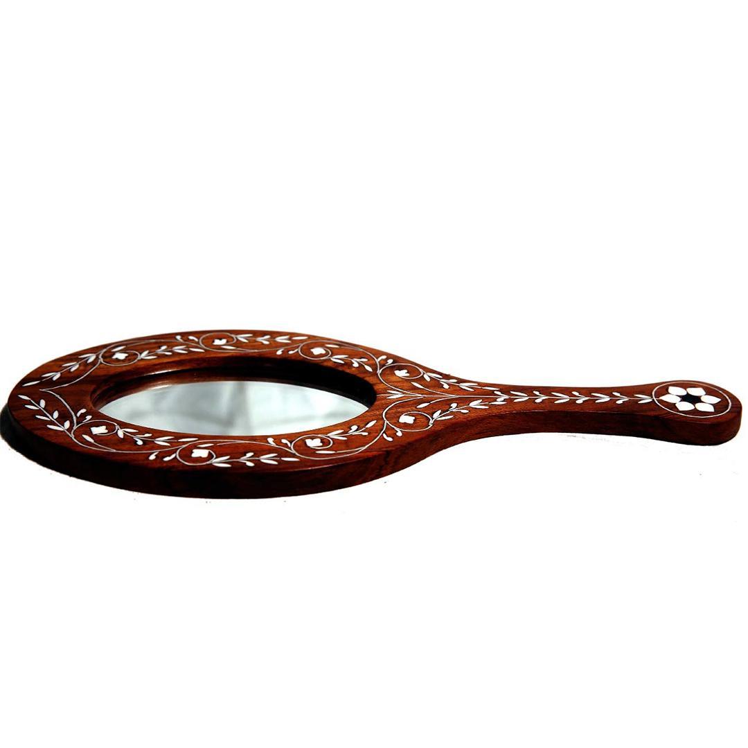 KBL Wooden Handheld Mirror from KBL - Hand Mirror Handheld Vanity Mirror Decorative Mirror Cosmetic Make Up Mirror(Brown)