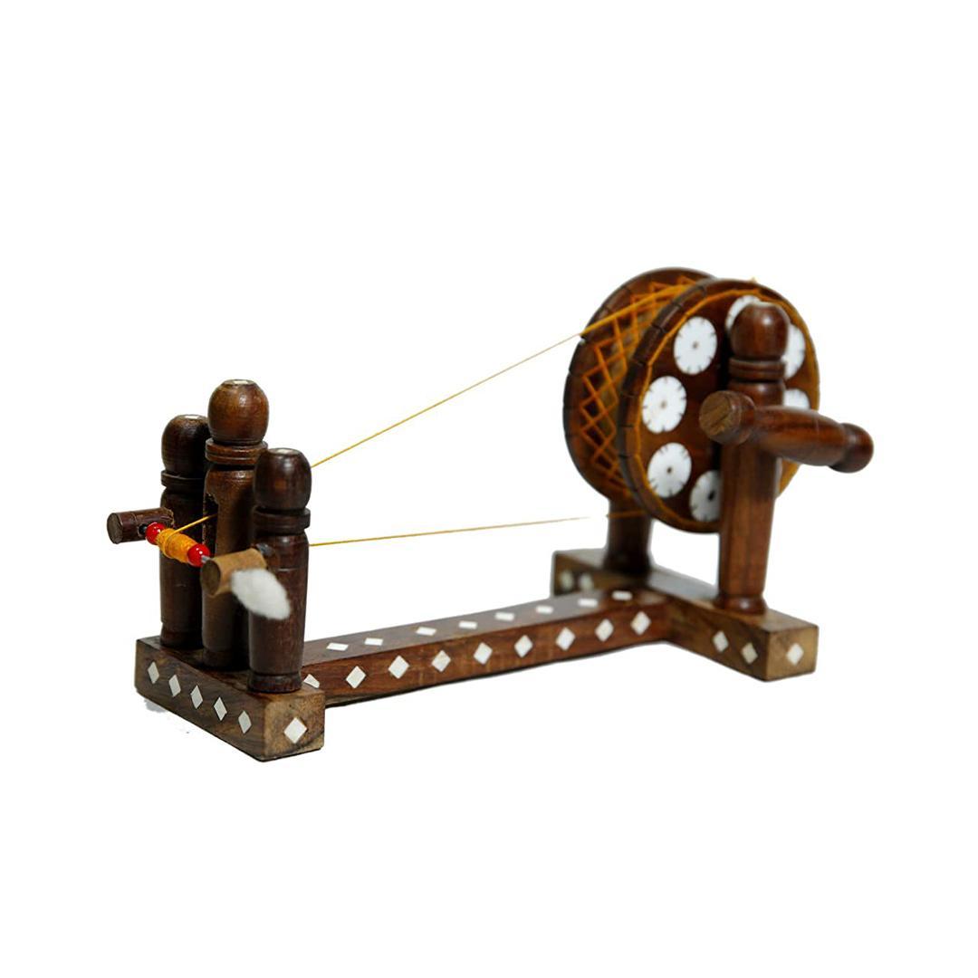 KBL Wooden Gandhi JI CHARKHA (5 Inch , Brown)
