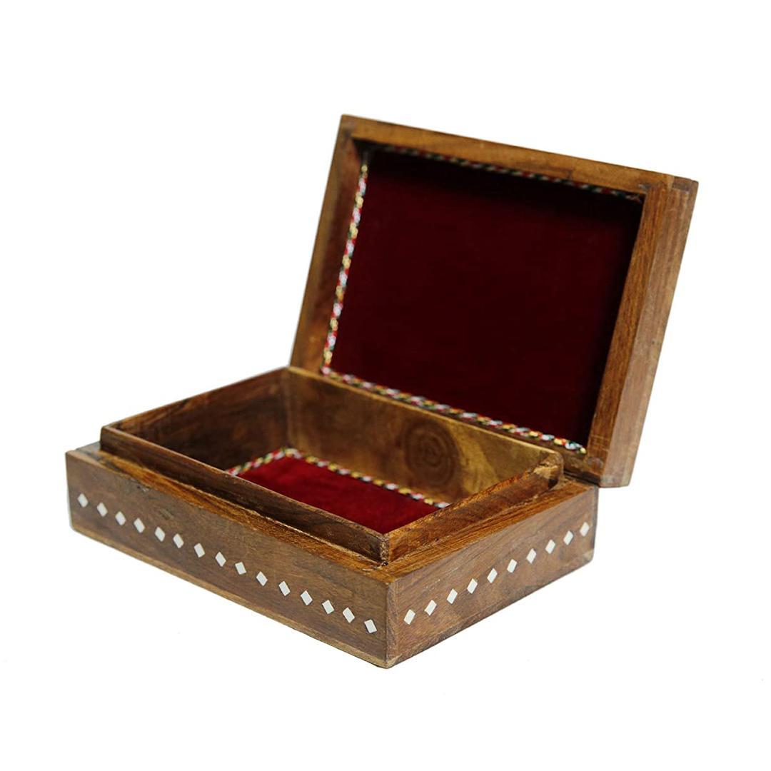 KBL Wooden Jewellery Box for Women Jewel Organizer, Storage Box, Hand Inlay with Intricate Inlay Gift Items - 7Inch X 5INCH Handmade