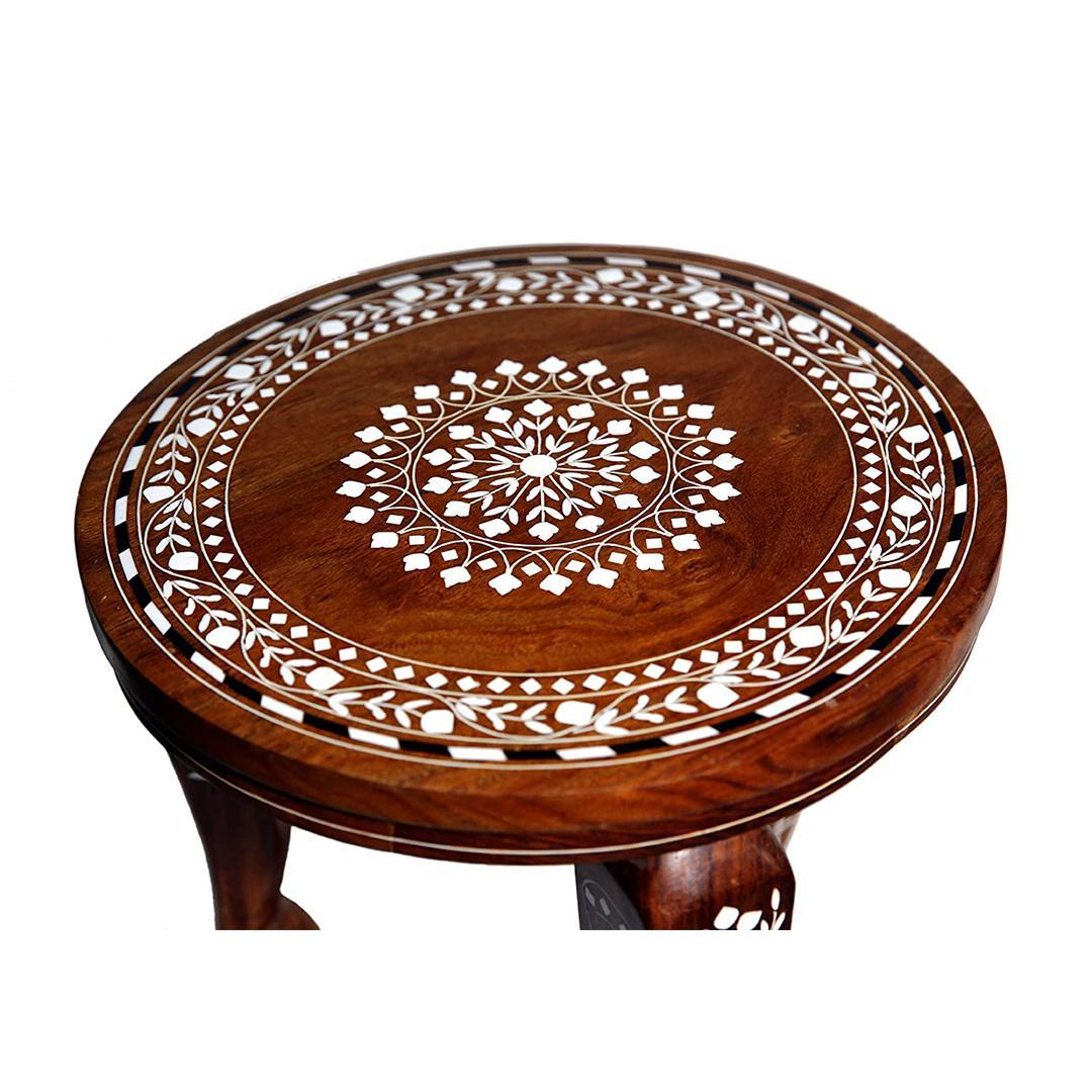 KBL Wooden Round Shape Hand Inlaid Foldable Coffee Table/for Living Room Wooden Side Stool