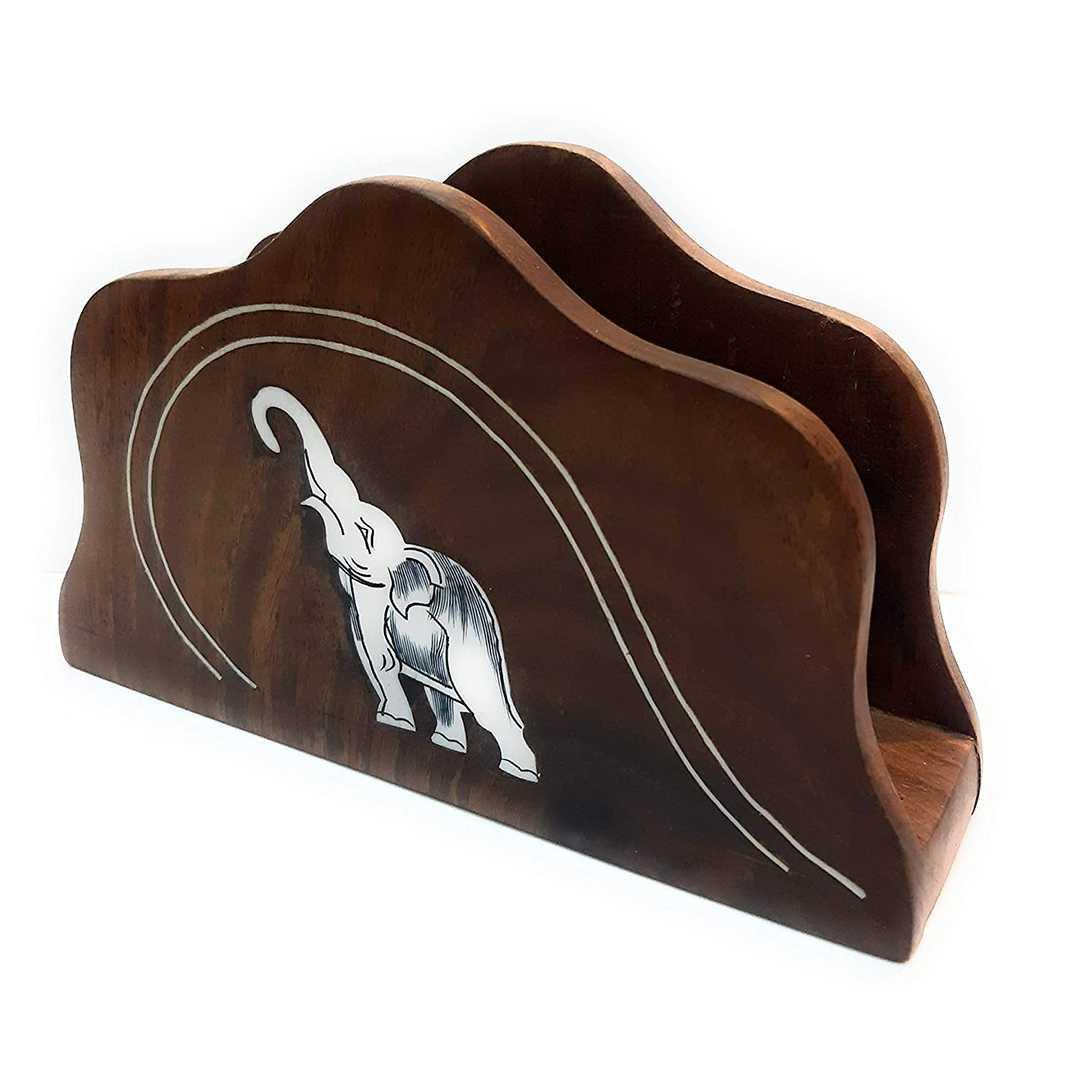 kbl Napkin Rack(Inlaid) Holder Table Tissue Box Paper Wooden Car Home Decor Gift Item House 2 inches