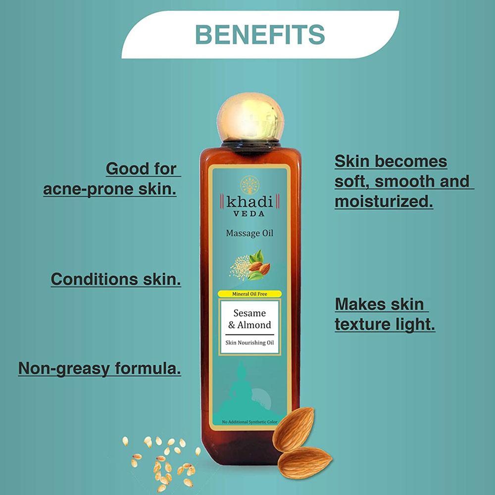 Khadi Veda Almond & Sesame Massage Oil - 200ml.