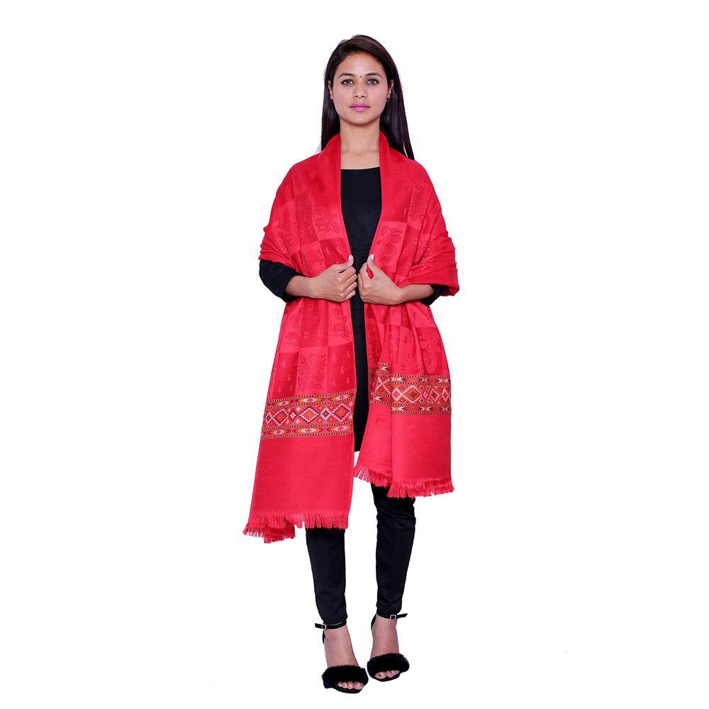 Stolr Women's  Acrylic Red Shawl Wrap for Women Size W80*L40