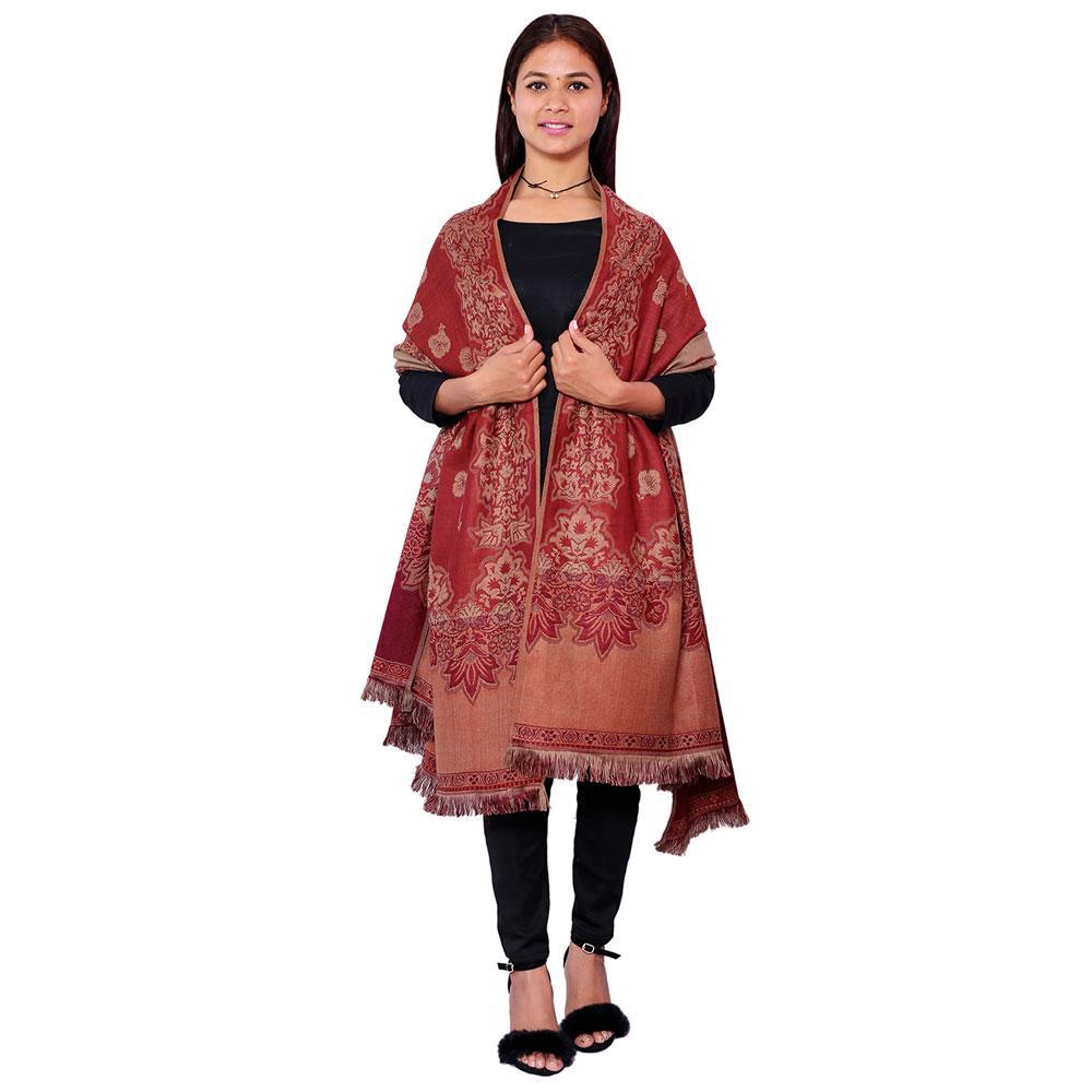 STOLR Women's  Acrylic Brown Shawl/Wrap for Women Size W80*L40