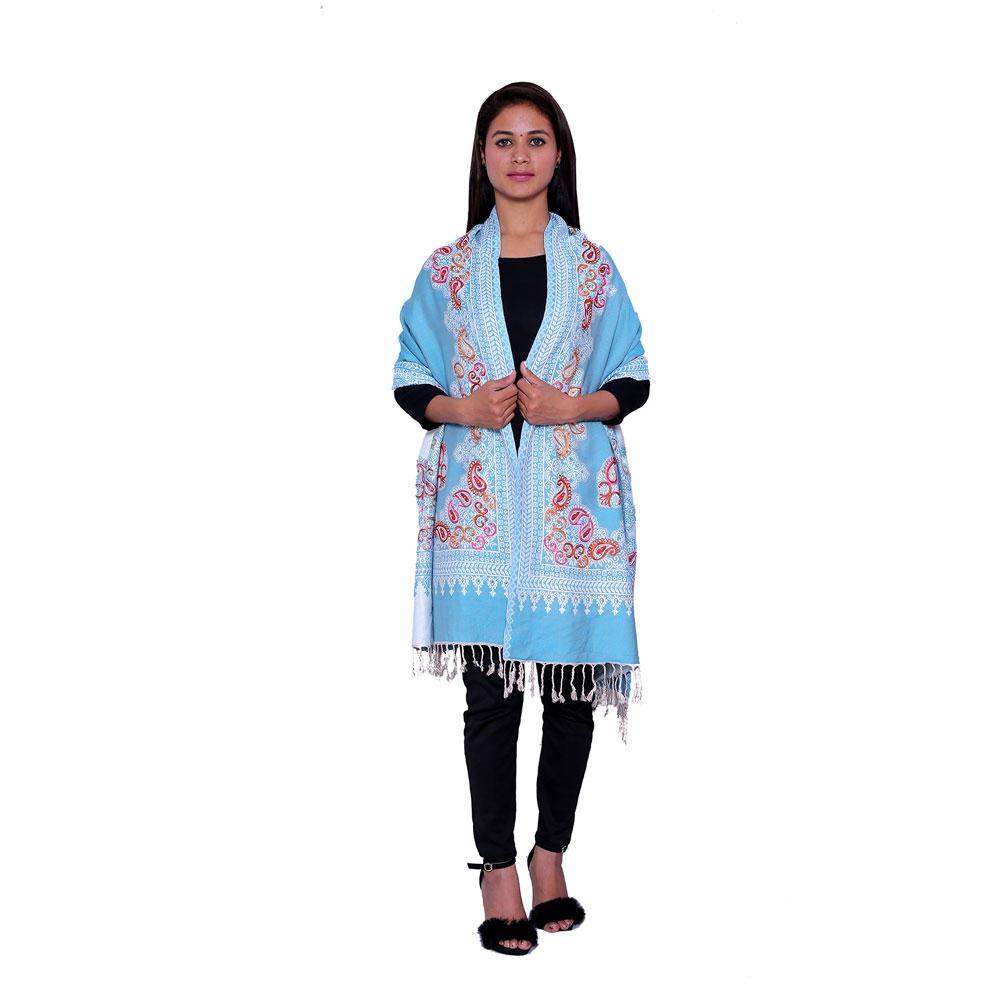STOLR Girl's  Finewool Blue Stole/Wrap/Shawl for  Girls & Women Size W80*L28