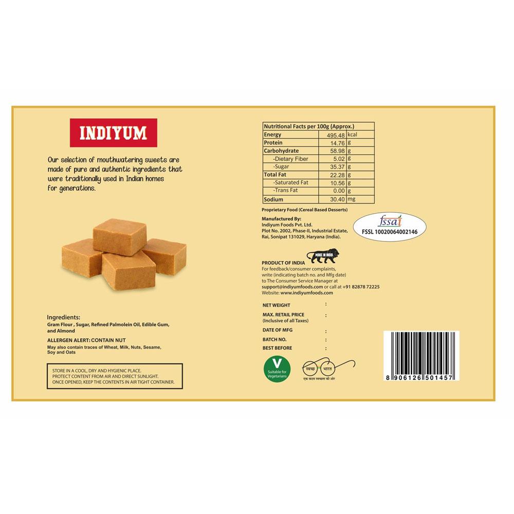 Indiyum Besan Barfi 200g  ( Pack of 2,  Pack of 4 )