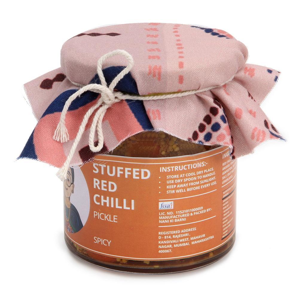 STUFFED RED CHILLI PICKLE (SPICY)