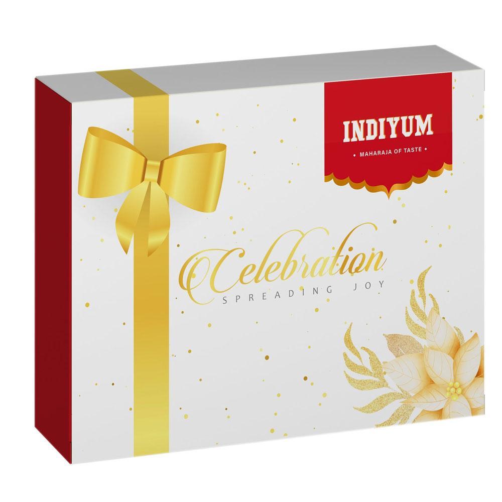 Indiyum Rakhi Sweet Combo Gift Pack For Bhaiya Bhabhi - Kaju Barfi 200g Boondi Laddu 200g Lal Peda 200g Rakhi For Bhaiya Bhabhi Roli Chawal