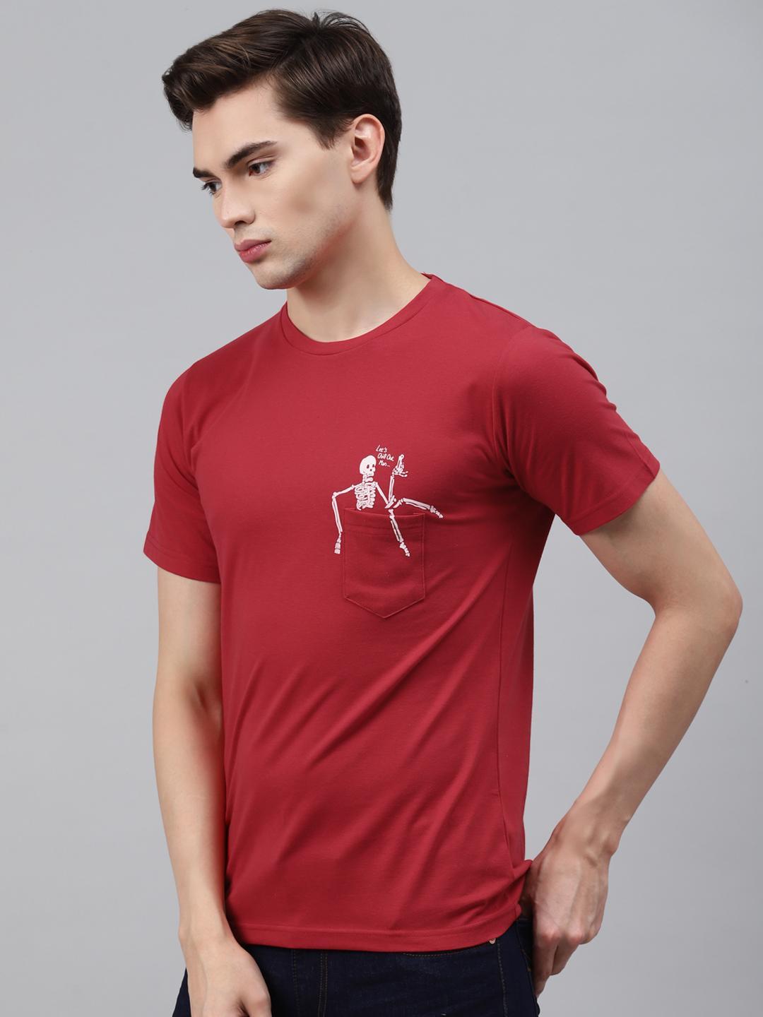 PICOT Men Red Printed T-shirt